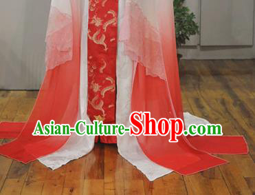 China Ancient Empress Red Hanfu Dress Traditional Cosplay Qin Dynasty Court Queen Clothing