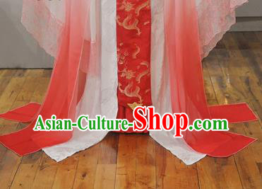China Ancient Empress Red Hanfu Dress Traditional Cosplay Qin Dynasty Court Queen Clothing
