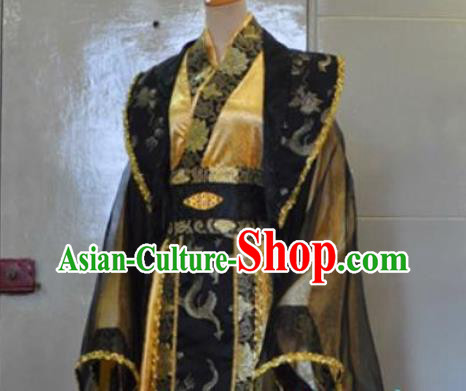 Chinese Drama Cosplay Nobility Childe Apparels Qin Dynasty Emperor Garment Costumes Ancient King Golden Hanfu Clothing