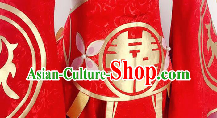 China Traditional Cosplay Goddess Wedding Clothing Ancient Fairy Princess Red Hanfu Dress