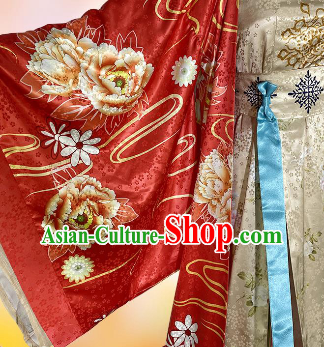 China Ancient Princess Red Dress Garment Traditional Cosplay Dance Beauty Gongsun Li Clothing