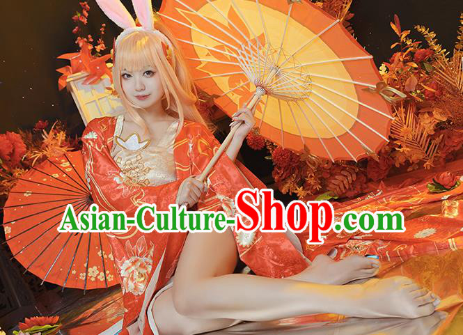 China Ancient Princess Red Dress Garment Traditional Cosplay Dance Beauty Gongsun Li Clothing