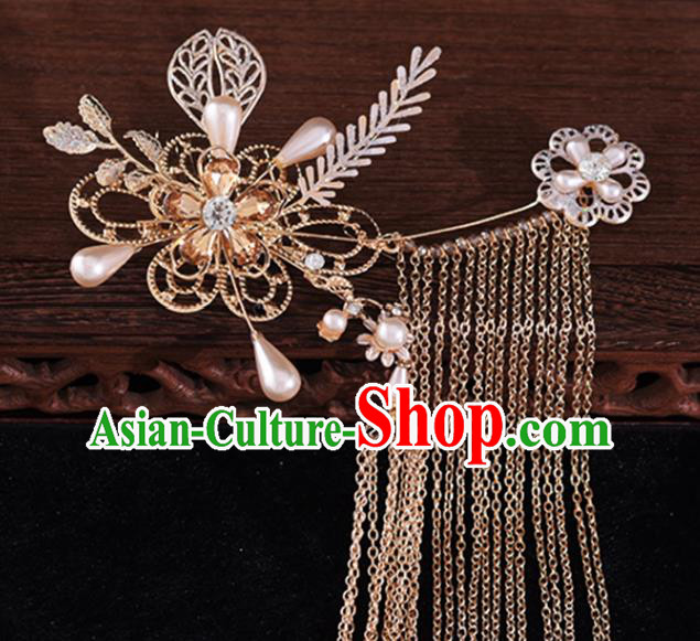 Chinese Traditional Wedding Hair Accessories Classical Xiuhe Suit Hair Comb and Hairpins