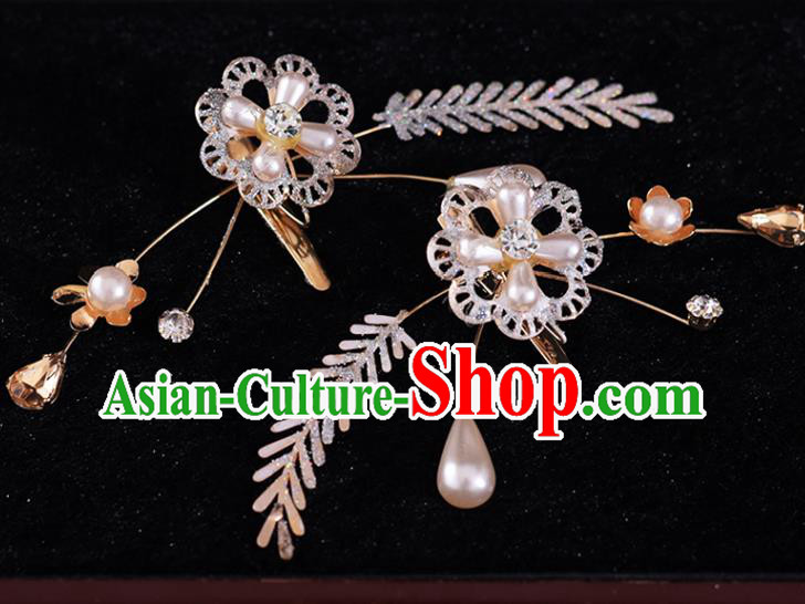 Chinese Traditional Wedding Hair Accessories Classical Xiuhe Suit Hair Comb and Hairpins