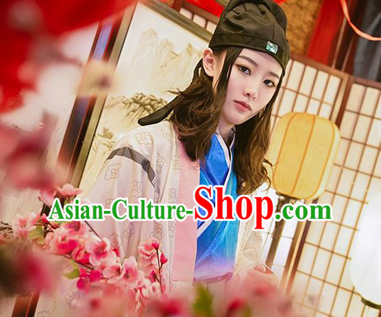 Chinese Ancient Young Childe Clothing Cosplay Tang Bohu Apparels Song Dynasty Scholar Garment Costumes