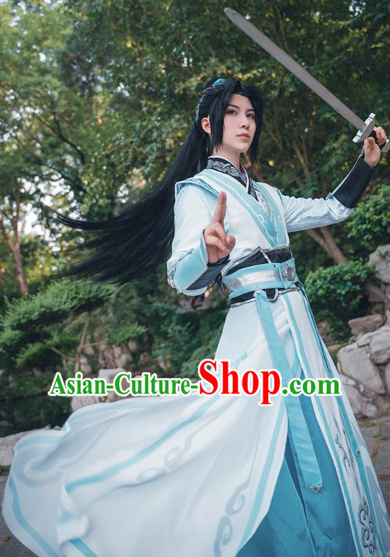 Chinese Ancient Knight Clothing Cosplay Luo Binghe Apparels Ming Dynasty Swordsman Garment Costumes
