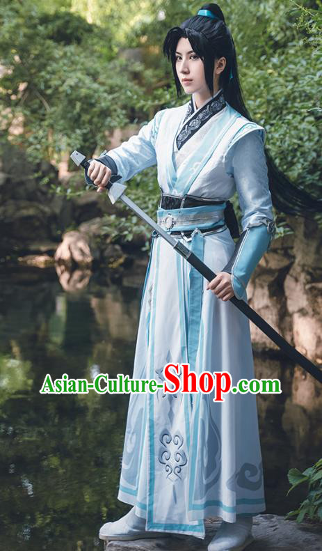 Chinese Ancient Knight Clothing Cosplay Luo Binghe Apparels Ming Dynasty Swordsman Garment Costumes