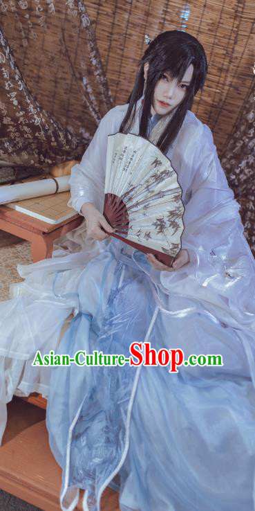 Chinese Ancient Prince Chu Wanning Clothing Cosplay Childe White Apparels Jin Dynasty Swordsman Garment Costumes