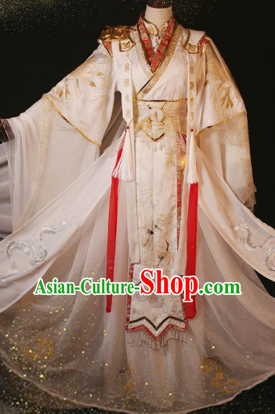 Chinese Cosplay Swordsman Xie Lian Apparels Ancient Crown Prince Garment Costumes Tang Dynasty King Clothing