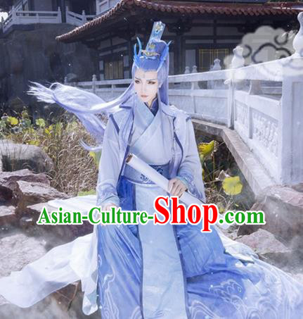 Chinese Ancient Noble Childe Garment Costumes Swordsman Clothing Cosplay Dragon Prince Ao Bing Apparels