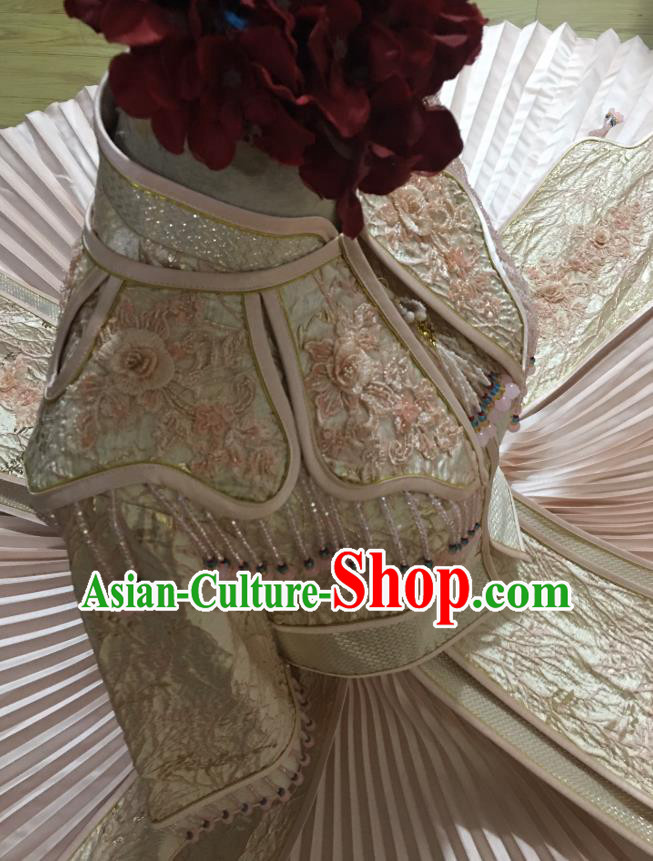 Chinese Traditional Wedding Garment Costumes Bride Pink Xiuhe Suits Hui Ethnic Woman Dress Clothing
