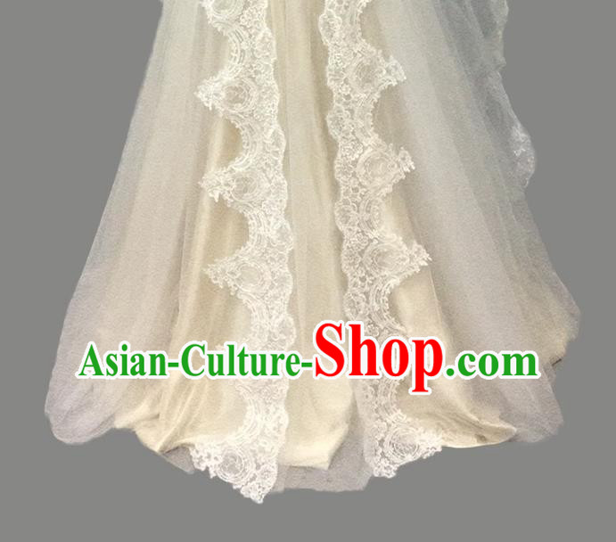 Chinese Hui Ethnic Bride Clothing Classical Embroidered Champagne Full Dress Traditional Wedding Garment Costumes