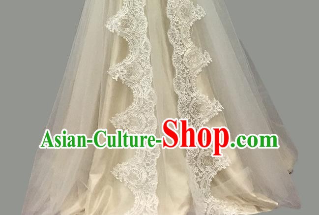 Chinese Hui Ethnic Bride Clothing Classical Embroidered Champagne Full Dress Traditional Wedding Garment Costumes