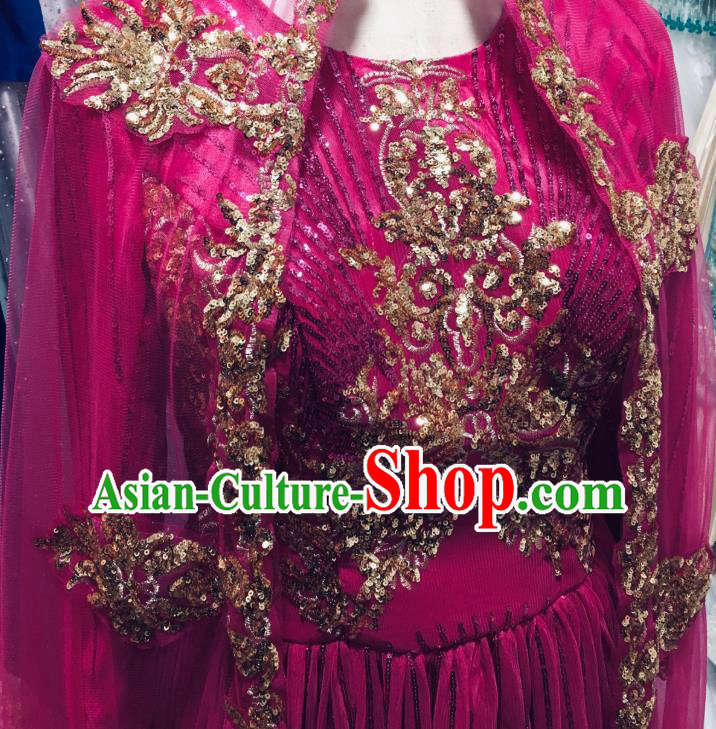 Asian India Bride Rosy Sari Dress Garment Indian Traditional Wedding Lehenga Clothing