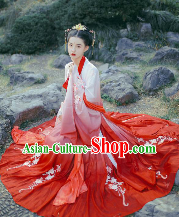 China Ancient Palace Beauty Hanfu Dress Traditional Tang Dynasty Noble Woman Garments Clothing