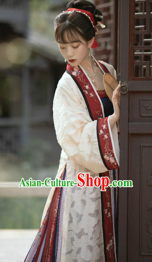 China Traditional Song Dynasty Palace Lady Garments Clothing Ancient Royal Princess Hanfu Dress