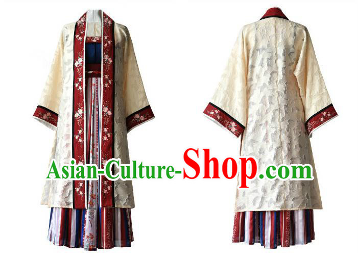 China Traditional Song Dynasty Palace Lady Garments Clothing Ancient Royal Princess Hanfu Dress