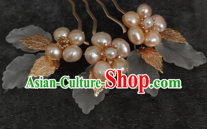 China Traditional Hanfu Hair Accessories Ancient Princess Hairpin Ming Dynasty Pearls Hair Comb