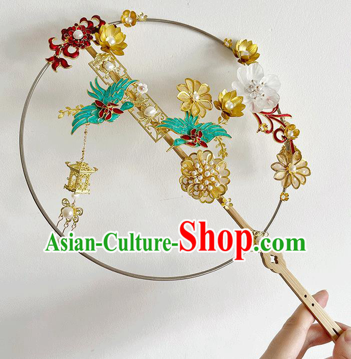 Chinese Traditional Wedding Prop Fan Classical Dance Palace Fan Circular Fans Bride Fan