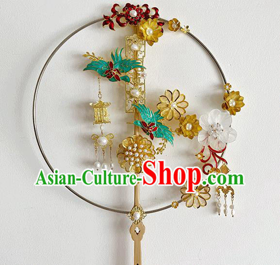 Chinese Traditional Wedding Prop Fan Classical Dance Palace Fan Circular Fans Bride Fan