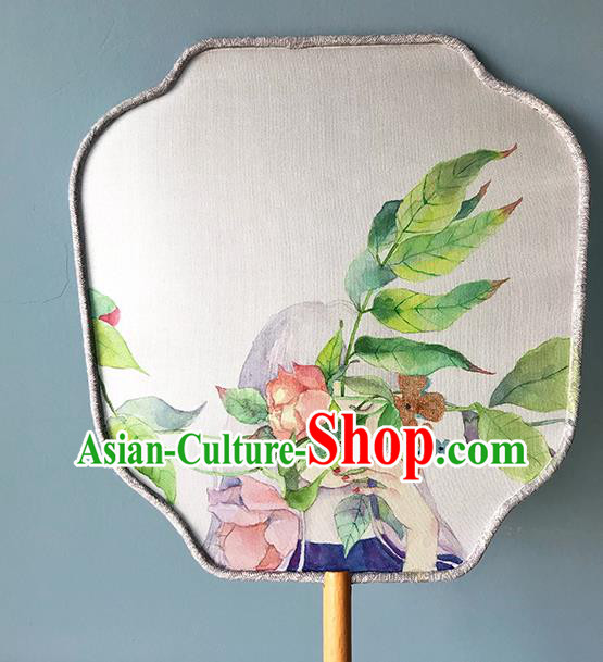 Chinese Traditional Wedding Fan Classical Dance Palace Fan Hand Painting Fans Bride Silk Fan