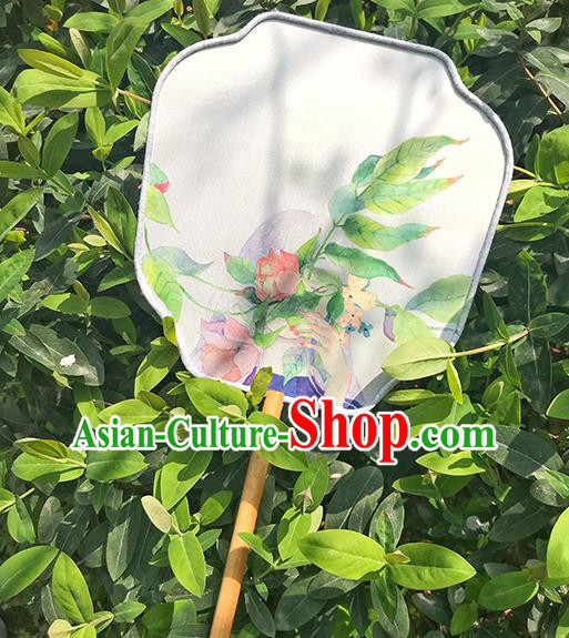 Chinese Traditional Wedding Fan Classical Dance Palace Fan Hand Painting Fans Bride Silk Fan