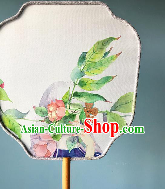 Chinese Traditional Wedding Fan Classical Dance Palace Fan Hand Painting Fans Bride Silk Fan