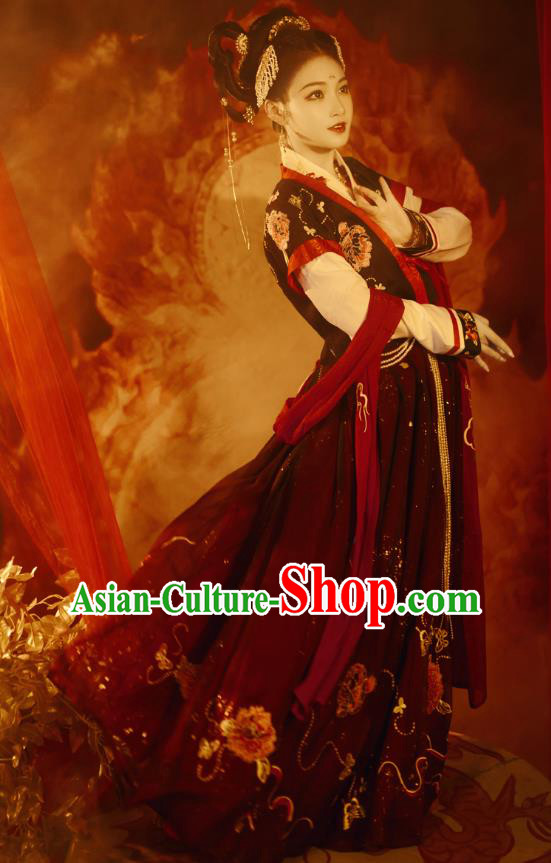 China Ancient Hanfu Dress Traditional Court Garments Tang Dynasty Palace Lady Historical Clothing