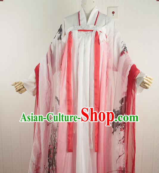 China Traditional Tang Dynasty Princess Pink Hanfu Dress Cosplay Noble Lady Clothing Ancient Fairy Garments