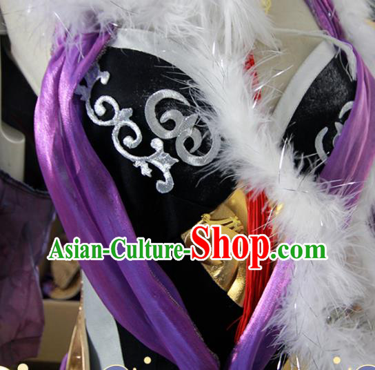 China Ancient Warrior Garments Traditional Game Swordswoman Armor Dress Cosplay Female General Clothing