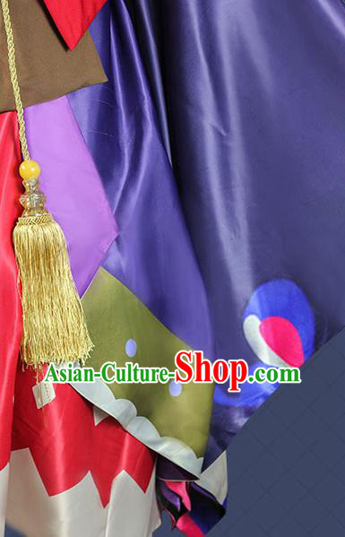 China Cosplay Onmyoji Clothing Ancient Female Swordsman Garments Traditional Game Purple Dress