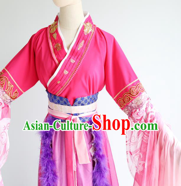 China Ancient Fairy Garments Traditional Three Kingdoms Period Princess Rosy Hanfu Dress Cosplay Drama Young Beauty Diao Chan Clothing