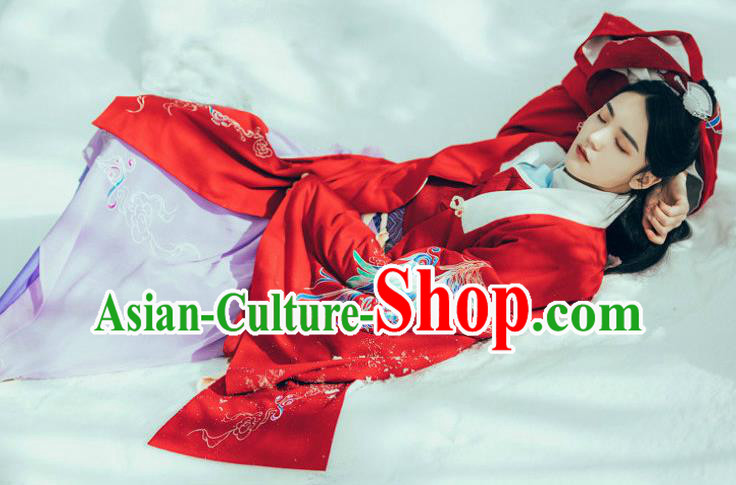 China Traditional Hanfu Garments Ming Dynasty Wedding Clothing Ancient Crown Prince Embroidered Apparels