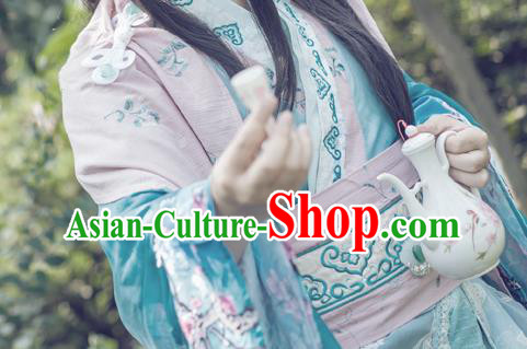China Ancient Fairy Garments Traditional Jin Dynasty Princess Hanfu Dress Cosplay Swordswoman Clothing