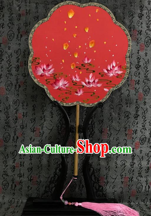 China Traditional Wedding Silk Fans Hanfu Dance Fan Classical Double Side Palace Fan Handmade Suzhou Embroidered Fan