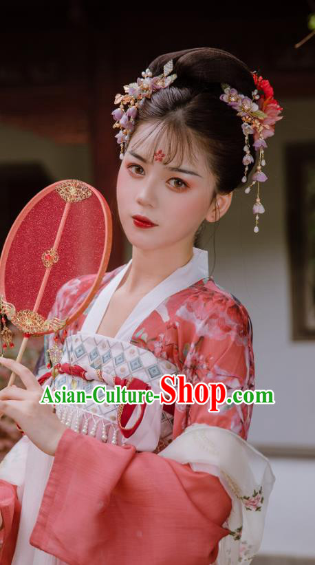 China Song Dynasty Princess Historical Clothing Traditional Ancient Palace Lady Hanfu Dress Garments
