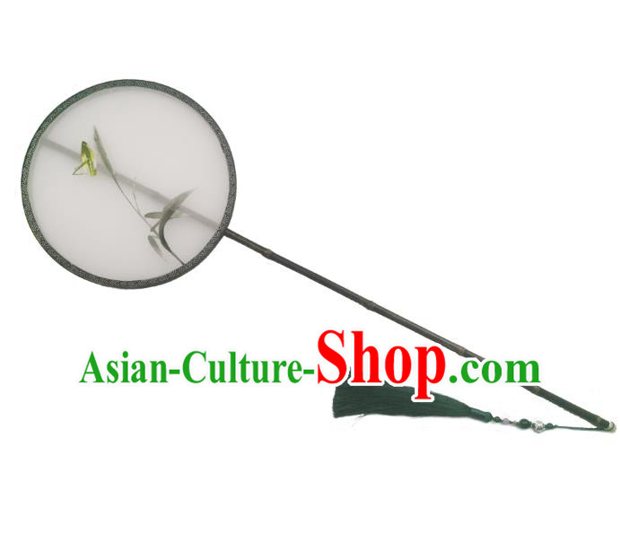 China Classical Circular Fans Traditional Hanfu Fan Embroidered Palace Fan Handmade Double Side Silk Fan