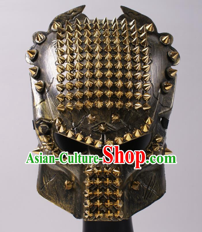 Professional Rio Carnival Headwear Cosplay Warrior Mask Party Performance Rivets Face Mask