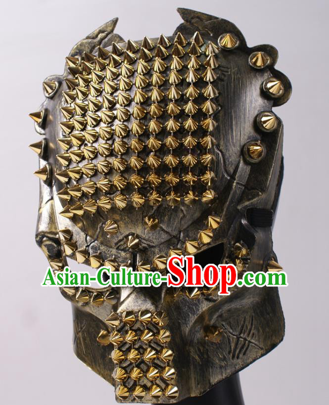 Professional Rio Carnival Headwear Cosplay Warrior Mask Party Performance Rivets Face Mask