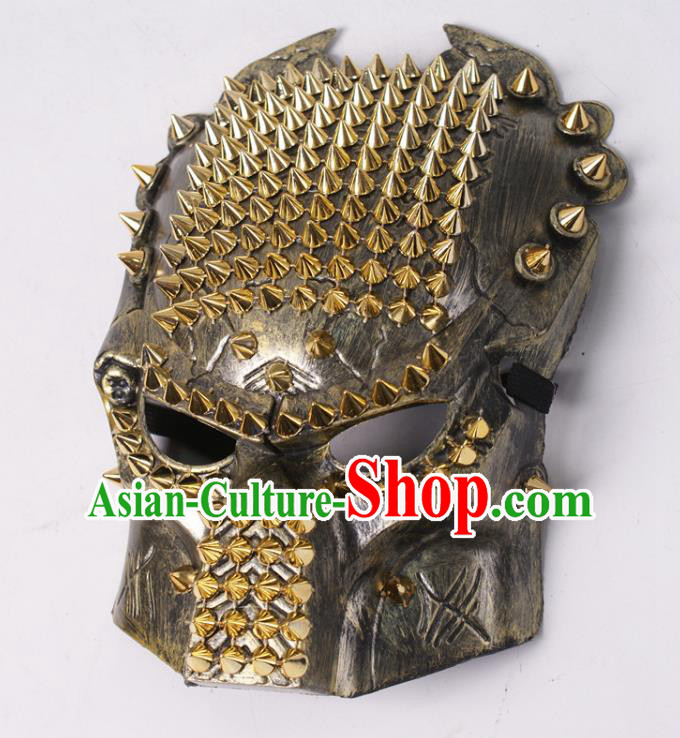 Professional Rio Carnival Headwear Cosplay Warrior Mask Party Performance Rivets Face Mask