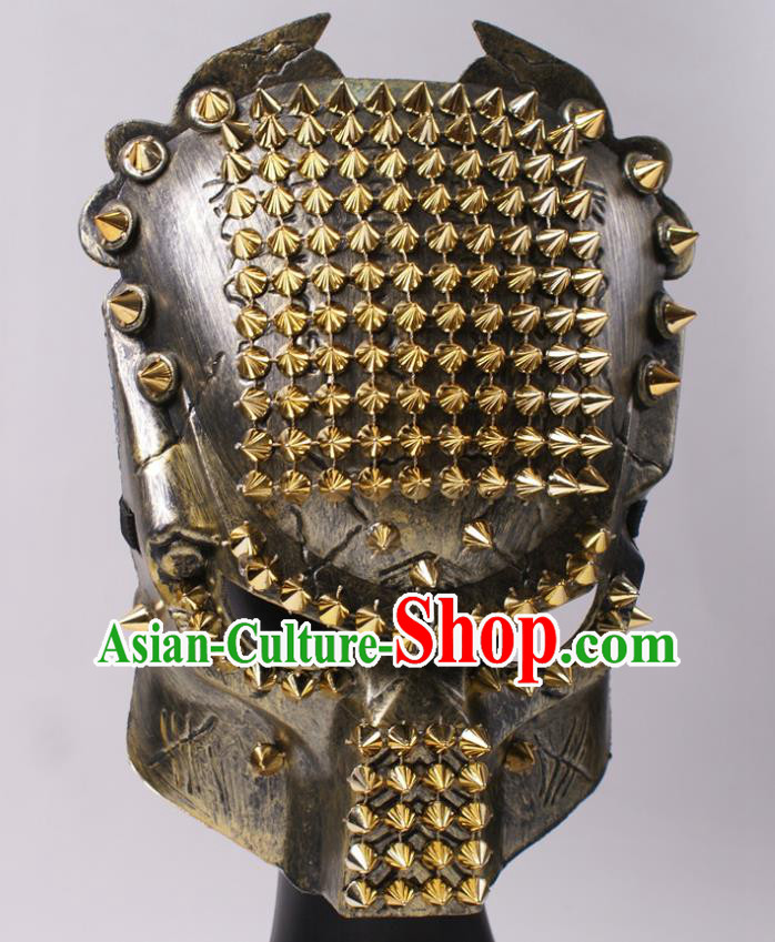 Professional Rio Carnival Headwear Cosplay Warrior Mask Party Performance Rivets Face Mask