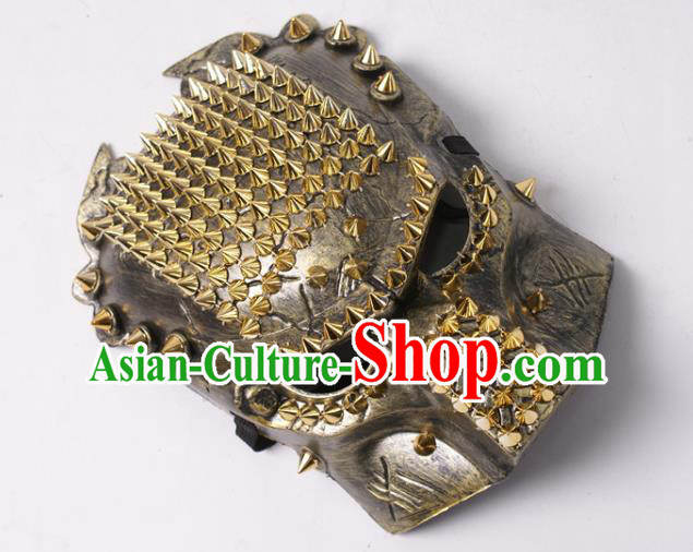 Professional Rio Carnival Headwear Cosplay Warrior Mask Party Performance Rivets Face Mask