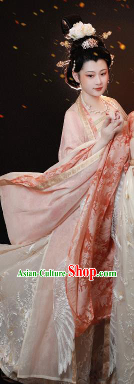 China Ancient Court Woman Hanfu Dress Garments Traditional Tang Dynasty Imperial Concubine Historical Clothing