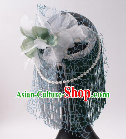 Handmade Tassel Face Mask Halloween Stage Performance Headpiece Cosplay Party Deluxe Silk Flower Mask