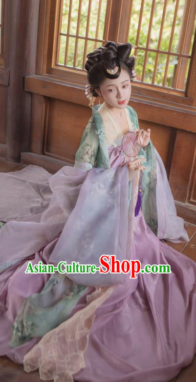 China Traditional Tang Dynasty Court Woman Historical Clothing Ancient Imperial Concubine Hanfu Dress Garments