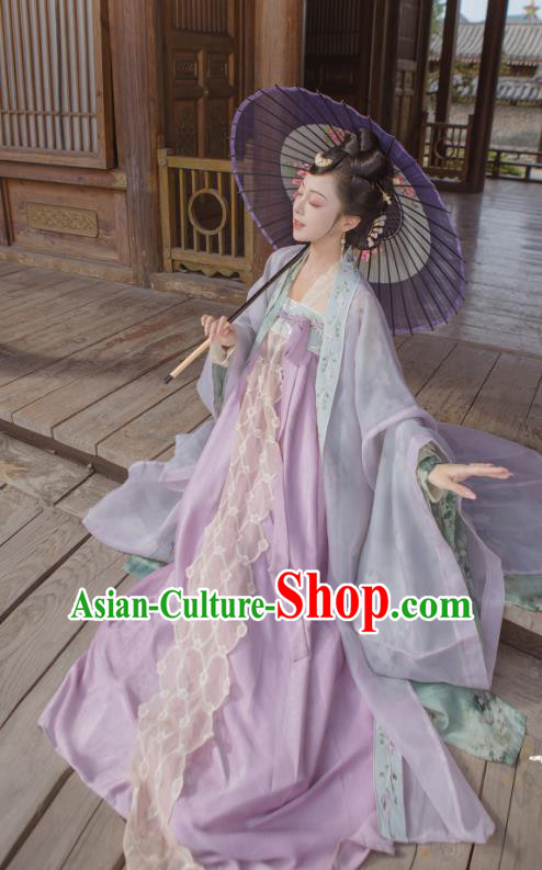 China Traditional Tang Dynasty Court Woman Historical Clothing Ancient Imperial Concubine Hanfu Dress Garments