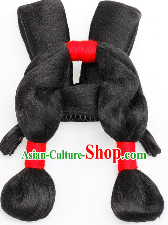 Chinese Tang Dynasty Palace Lady Wigs Ancient Court Maid Hair Chignon Classical Dance Headdress