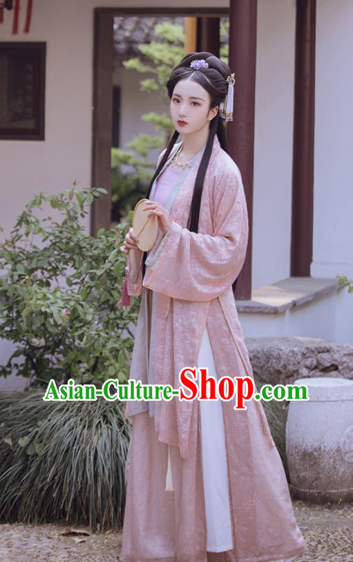 China Traditional Hanfu Garment Costumes Ancient Song Dynasty Nobility Female Historical Clothing