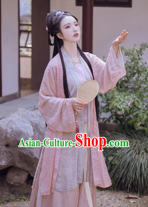 China Traditional Hanfu Garment Costumes Ancient Song Dynasty Nobility Female Historical Clothing