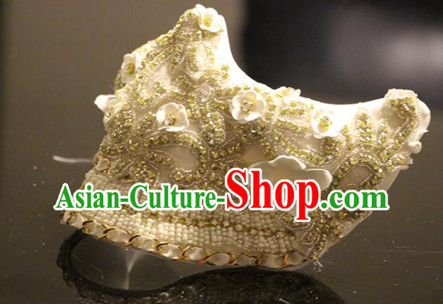 Handmade Costume Party Gothic Princess Headpiece Brazil Carnival Pearls Mask Halloween Cosplay Face Mask